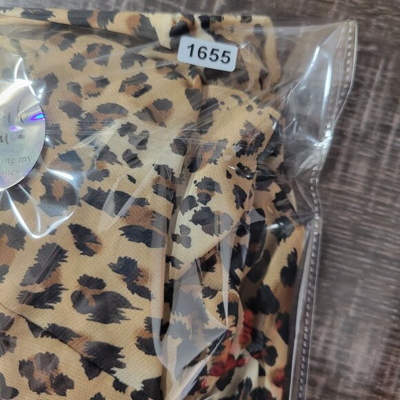 Womens Leopard Print‎ Duster Kimono Semi Sheer Open Front Cardigan resortwear - Picture 9 of 9